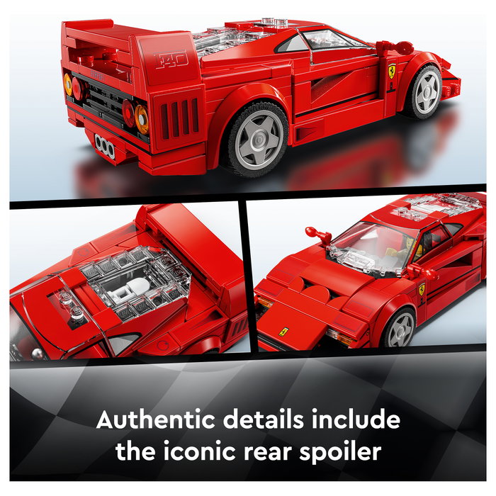 LEGO Speed Champions Ferrari F40 76934, Modelo de Colección para Construir con Minifigura Piloto, Coche de Juguete de Carreras para Niños 9+ Años