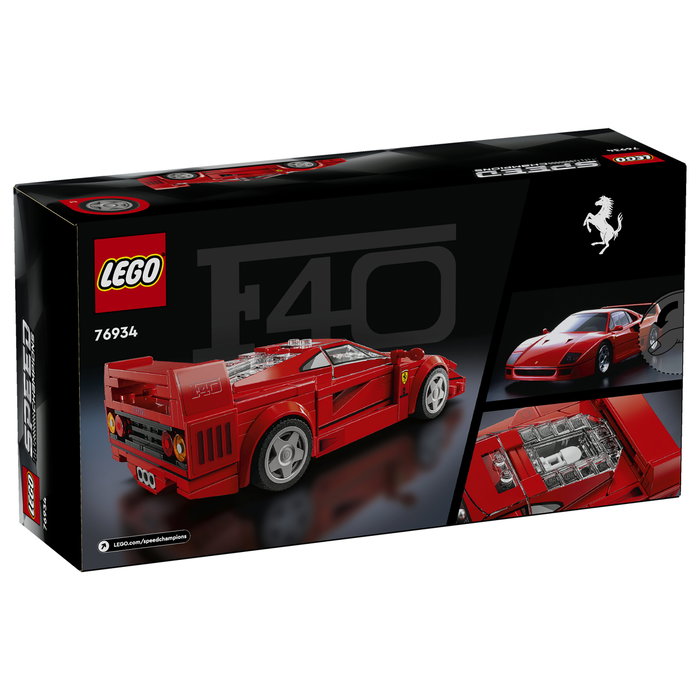 LEGO Speed Champions Ferrari F40 76934, Modelo de Colección para Construir con Minifigura Piloto, Coche de Juguete de Carreras para Niños 9+ Años