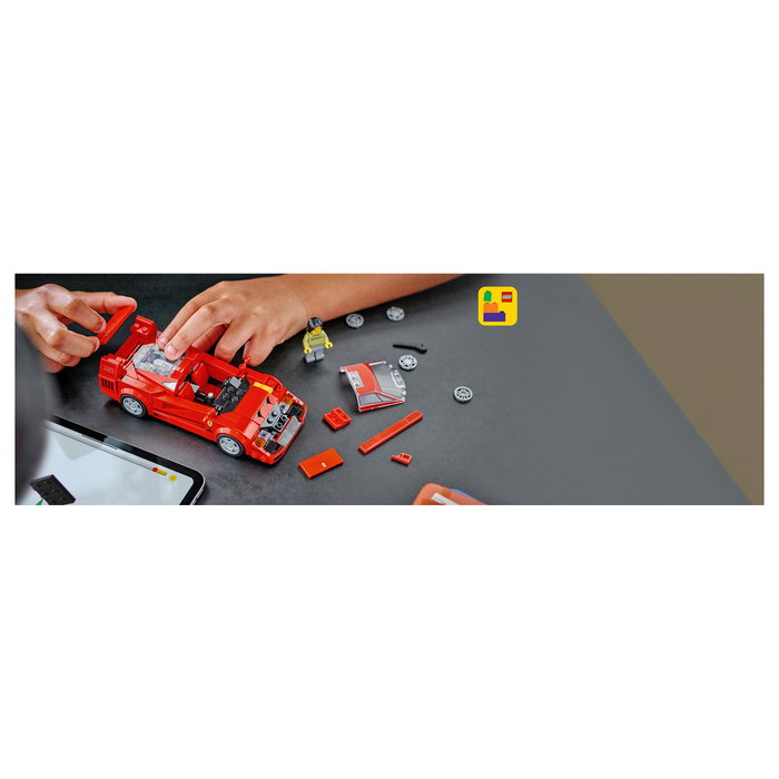 LEGO Speed Champions Ferrari F40 76934, Modelo de Colección para Construir con Minifigura Piloto, Coche de Juguete de Carreras para Niños 9+ Años