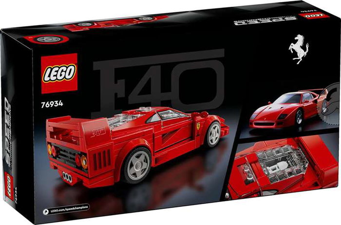 Lego Speed Champions Supercoche Ferrari F40 - Juego de Construcción para Niños de 6 Años