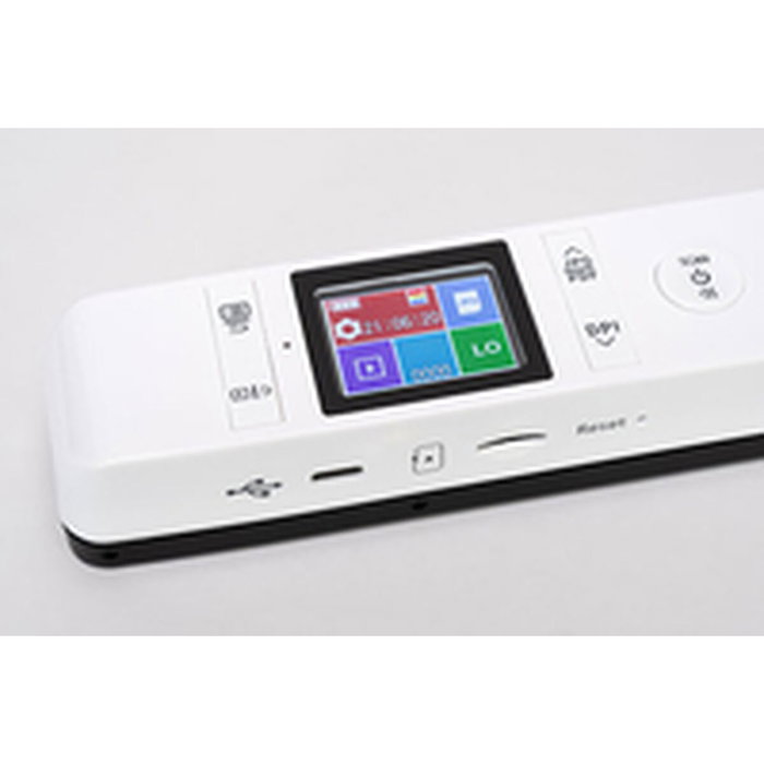 I.R.I.S. IRIScan Book 7 - Escáner Portátil para Libros/Documentos A4, 1050 x 1050 DPI a Color, Blanco, con Pantalla, Batería, USB-C