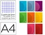 Liderpapel Libreta A4 Tapa Plástico 48 Hojas 90gr Cuadriculada 5mm Doble Margen Colores Surtidos
