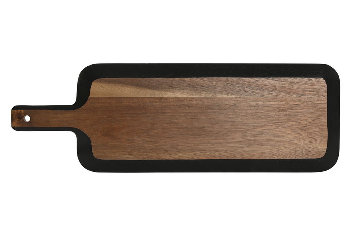 DKD Home Decor Tabla Cortar Acacia Negro Natural 17 x 1.8 x 51 cm
