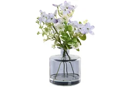 DKD Home Decor Planta de PE y Cristal Lila 18x18x25 cm