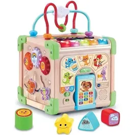 Vtech Baby VT3417766171054 Cubo Naturaleza Multiactividad Interactivo (Juguete de Madera Certificado FSC)