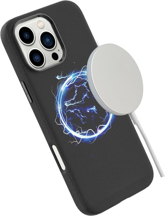 eSTUFF INFINITE VENICE Funda de cuero magnético para iPhone 16 Pro - Negra