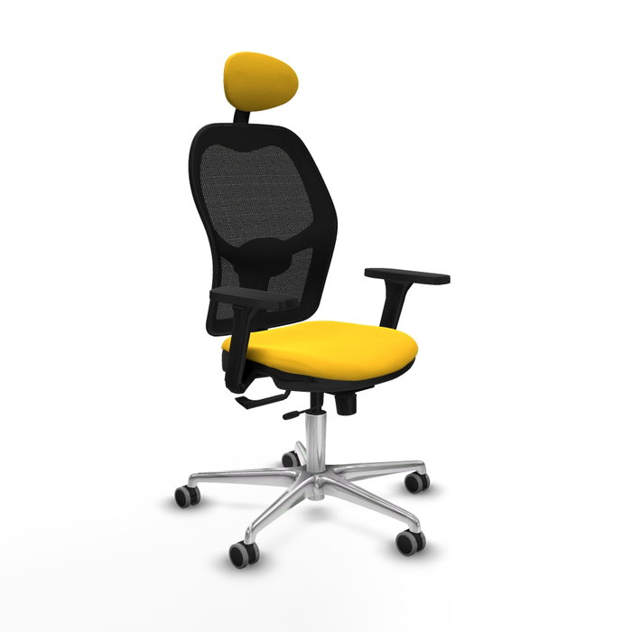 PIQUERAS Y CRESPO Silla de oficina Jorquera con mecanismo Sincro/Traslack, Amarillo y Negro PIQUERAS Y CRESPO Silla de oficina Jorquera con mecanismo Sincro/Traslack, Amarillo y Negro