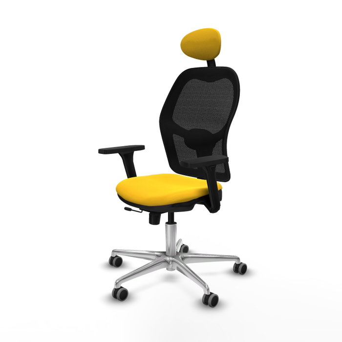 PIQUERAS Y CRESPO Silla de oficina Jorquera con mecanismo Sincro/Traslack, Amarillo y Negro PIQUERAS Y CRESPO Silla de oficina Jorquera con mecanismo Sincro/Traslack, Amarillo y Negro