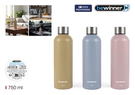 Bewinner Botella de Aluminio Sport 750 ml - 23,6 x 7 cm, 140 g (12 Unidades)