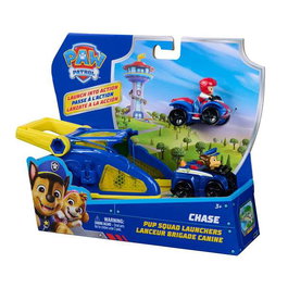 Spin Master Paw Patrol Pup Squad, Vehículo con Lanzador y 2 Vehículos Pup Squad Racers, Surtido de Modelos, Multilingüe, 20x25x8 cm, Juguete para Niños a Partir de 3 Años