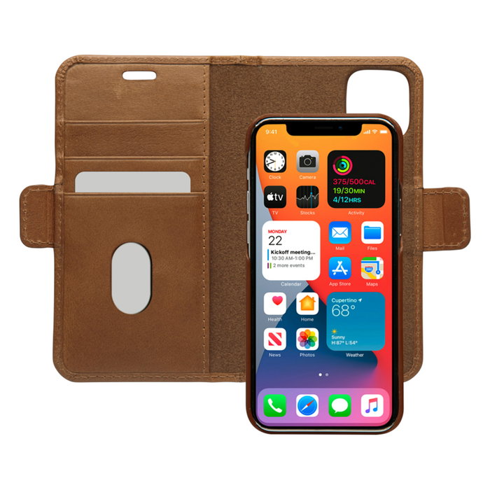 dbramante1928 Lynge Funda Cartera de Cuero para Apple iPhone 12 Mini - Color Bronceado