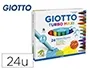 Giotto Rotulador Turbo Maxi Caja de 24 Colores Lavables con Punta Bloqueada