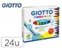 Giotto Rotulador Turbo Maxi Caja de 24 Colores Lavables con Punta Bloqueada