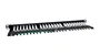 Phasak PU 4811 Panel de parcheo 24 puertos Cat.6A UTP RJ45 para montaje en rack 19" (0.5U), organizador de cables trasero, negro