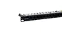 Phasak PU 4811 Panel de parcheo 24 puertos Cat.6A UTP RJ45 para montaje en rack 19" (0.5U), organizador de cables trasero, negro