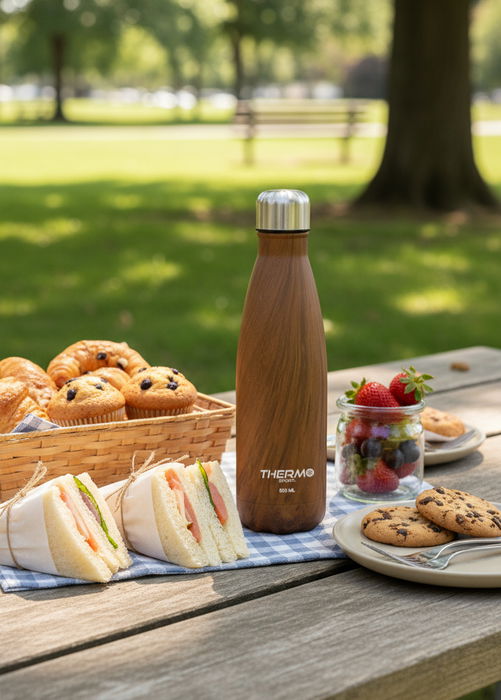 Inde Botella Termo Wood 500 ml Thermosport con Tapa de Roscas - 7x27 cm, 260 g (12 Unidades) Inde Botella Termo Wood 500 ml Thermosport con Tapa de Roscas - 7x27 cm, 260 g (12 Unidades)