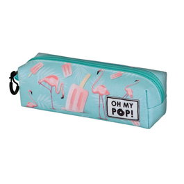 Oh My Pop Estuche Portatodo Cuadrado FAN 2.2 Ice Flamingo Turquesa