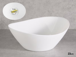 Vivalto Bol Opal Blanco Mediano 23 cm - Cuenco de Vidrio 22.5x21x9 cm para Presentación (Set de 24)