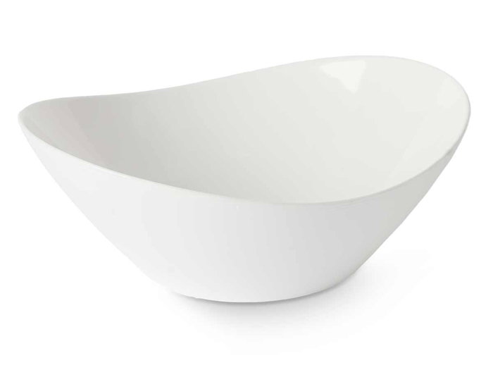 Vivalto Bol Opal Blanco Mediano 23 cm - Cuenco de Vidrio 22.5x21x9 cm para Presentación (Set de 24)