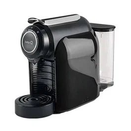Delta Cafetera de Cápsulas Qool Evolution Negra - Cafetera Automática Multibebidas con Bandeja Ajustable