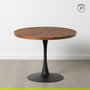 Mesa Comedor Natural-Negro Dm-Metal 100 X 100 X 76 cm