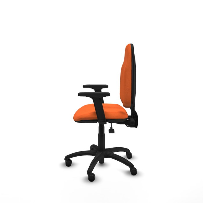 PIQUERAS Y CRESPO Silla de oficina Algarra Naranja con mecanismo Asincro y brazos 2D