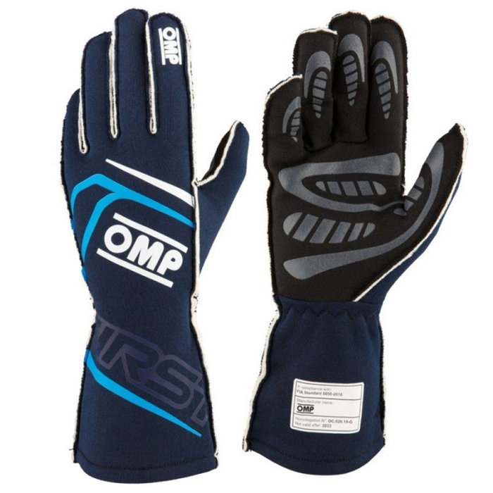 Omp Guantes First FIA 8856-2018 MY2025 Azul Marino/Cian Talla L Omp Guantes First FIA 8856-2018 MY2025 Azul Marino/Cian Talla L