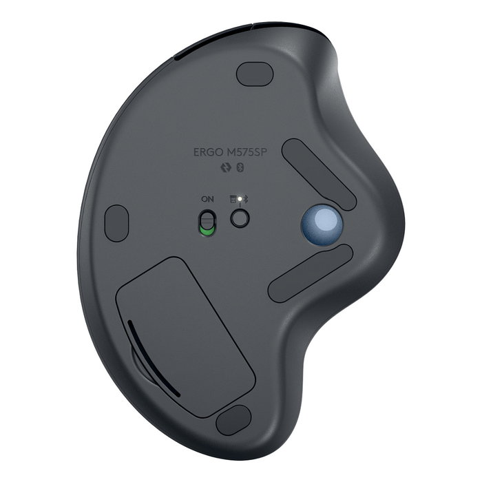 Logitech ERGO M575S Trackball Inalámbrico Ergonómico, Grafito y Azul