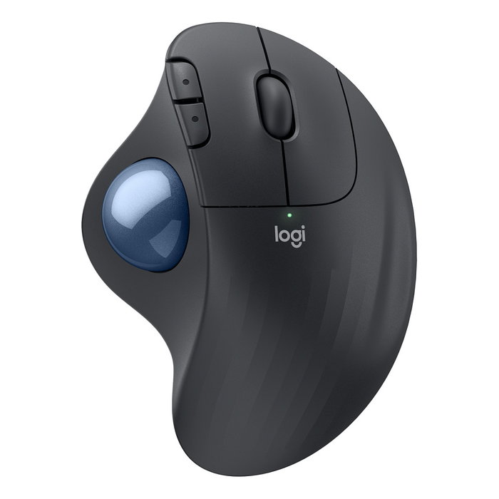 Logitech ERGO M575S Trackball Inalámbrico Ergonómico, Grafito y Azul
