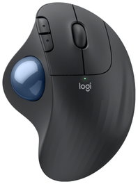 Logitech ERGO M575S Ratón trackball ergonómico inalámbrico Grafito y Azul