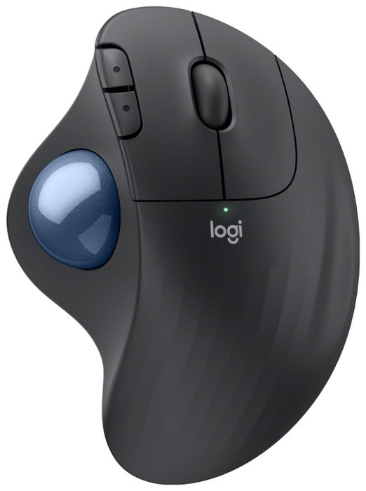 Logitech ERGO M575S Trackball Inalámbrico Ergonómico, Grafito y Azul