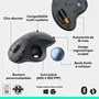 Logitech ERGO M575S Trackball Inalámbrico Ergonómico, Grafito y Azul