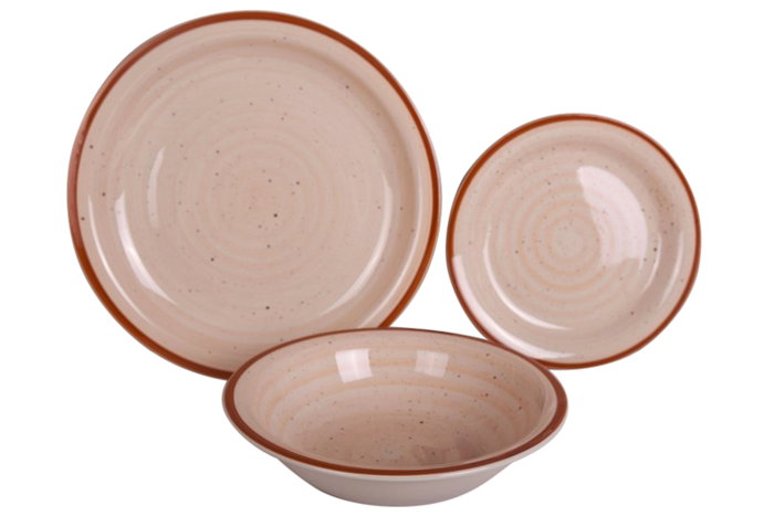 DKD Home Decor Set de Vajilla Mixto 18 Piezas de Gres Ámbar DKD Home Decor Set de Vajilla Mixto 18 Piezas de Gres Ámbar