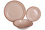 DKD Home Decor Set de Vajilla Mixto 18 Piezas de Gres Ámbar