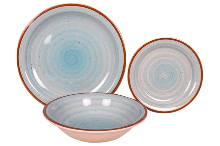 DKD Home Decor Set de Vajilla Mixto 18 Piezas de Gres Ámbar DKD Home Decor Set de Vajilla Mixto 18 Piezas de Gres Ámbar