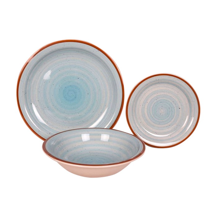 DKD Home Decor Set de Vajilla Mixto 18 Piezas de Gres Ámbar DKD Home Decor Set de Vajilla Mixto 18 Piezas de Gres Ámbar
