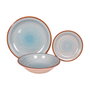 DKD Home Decor Set de Vajilla Mixto 18 Piezas de Gres Ámbar