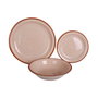 DKD Home Decor Set de Vajilla Mixto 18 Piezas de Gres Ámbar