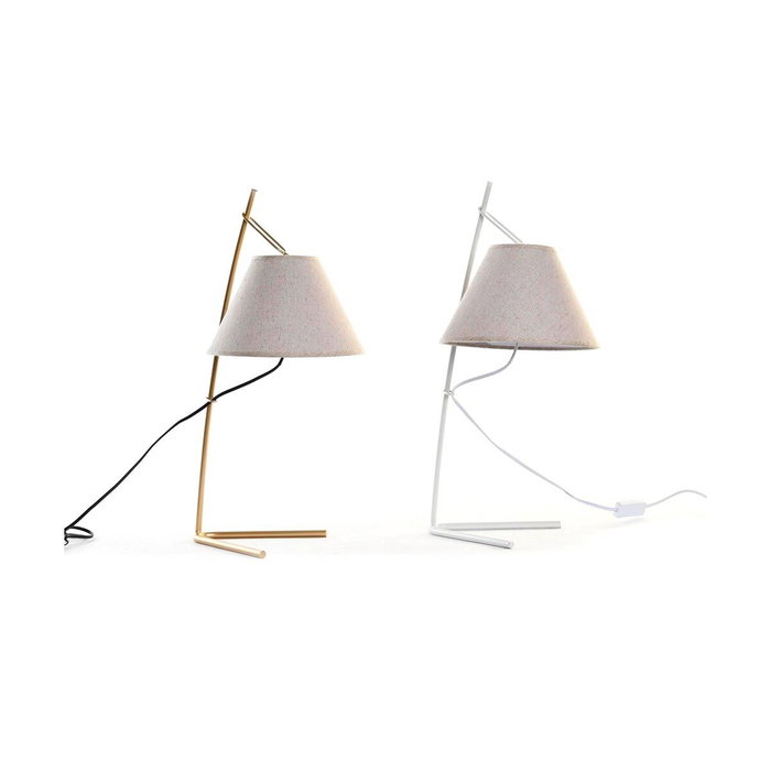 DKD Home Decor Lámpara de Sobremesa Metal y Lino, Surtido de 2 Unidades