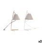 DKD Home Decor Lámpara de Sobremesa Metal y Lino, Surtido de 2 Unidades