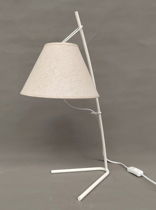 DKD Home Decor Lámpara Sobremesa Moderno Dorado Blanco Beige Metal Lino 31 x 57 x 25 cm (2 Unidades)