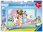Ravensburger Puzzle 2x12 Piezas Bluey - Juego Multilingüe (Alemán, Inglés, Francés, Español, Italiano, Neerlandés) - Recomendado +3 Años
