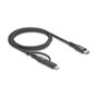 DeLOCK Cable USB 2 en 1 USB Type-C a USB Type-C / Lightning de 1 m, 60 W