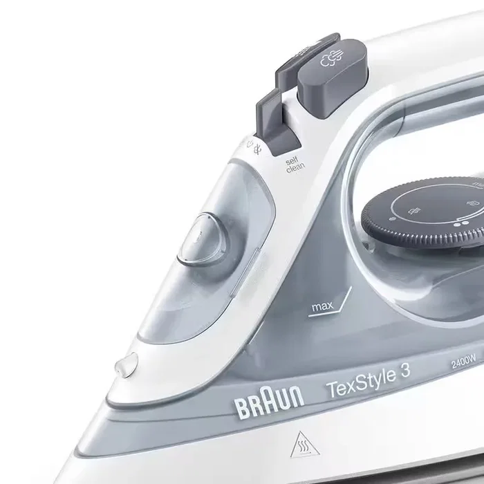 Braun TexStyle 3 SI 3054 GY Plancha Gris 2400W Suela SuperCeramic 3D FreeGlide Vapor 180g/min Apagado Automático