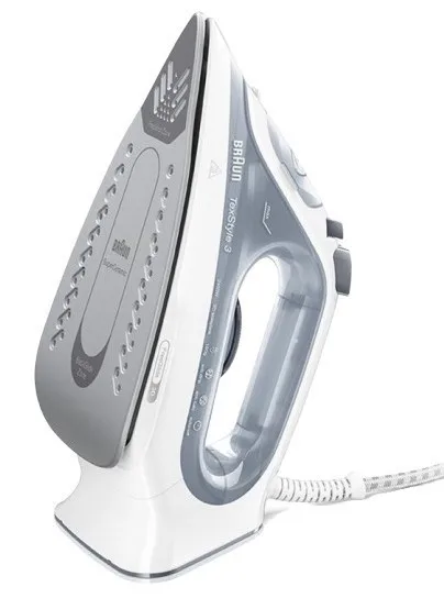 Braun TexStyle 3 SI 3054 GY Plancha Gris 2400W Suela SuperCeramic 3D FreeGlide Vapor 180g/min Apagado Automático