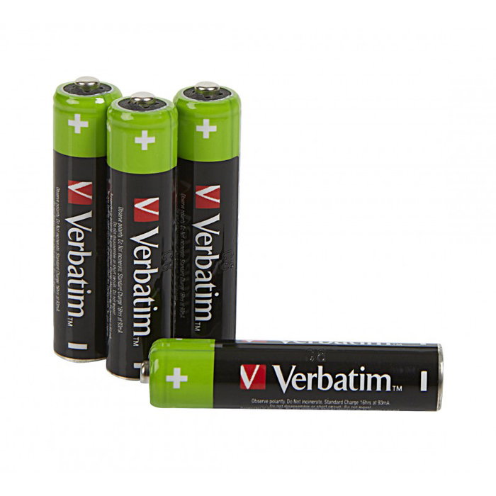 Verbatim Baterías Recargables AAA HR03 950mAh 1,2V NiMH Pack de 4 Verbatim Baterías Recargables AAA HR03 950mAh 1,2V NiMH Pack de 4