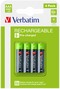 Verbatim Baterías Recargables AAA HR03 950mAh 1,2V NiMH Pack de 4