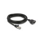 DeLOCK Cable de Red RJ45 Macho a Hembra Cat.6A S/FTP 2m Negro, Plano, 90776, Compatible con Alta Velocidad de Internet