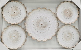 DKD Home Decor Set de 5 Piezas de Decoración de Pared Decape Blanco y Dorado
