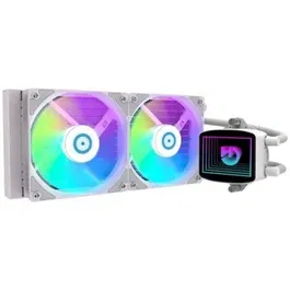 Hiditec Sistema de Refrigeración Líquida LQ240 Blanco con 2 Ventiladores ARGB, Base de Cobre y Alta Compatibilidad Intel/AMD